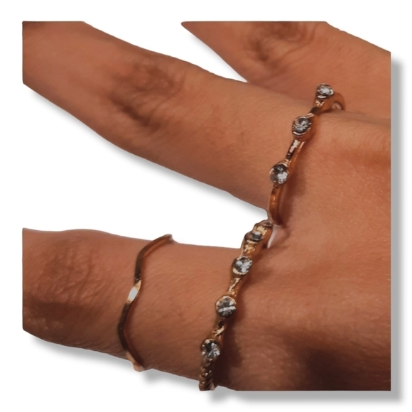 Heart and Rhinestone Decor Rings - Picture 2 of 4